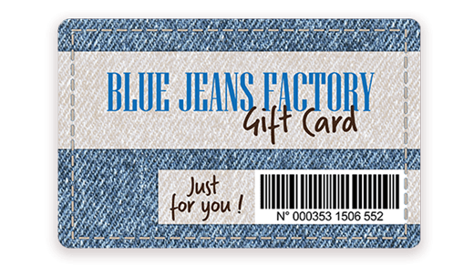 Gift card with barcode printed with Badgy