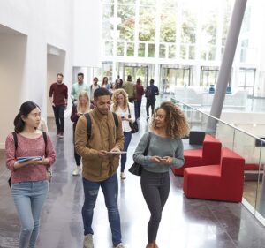 students from the same university identified through personalized Badgy school cards